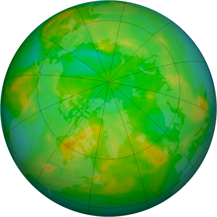 Arctic ozone map for 05 July 1985